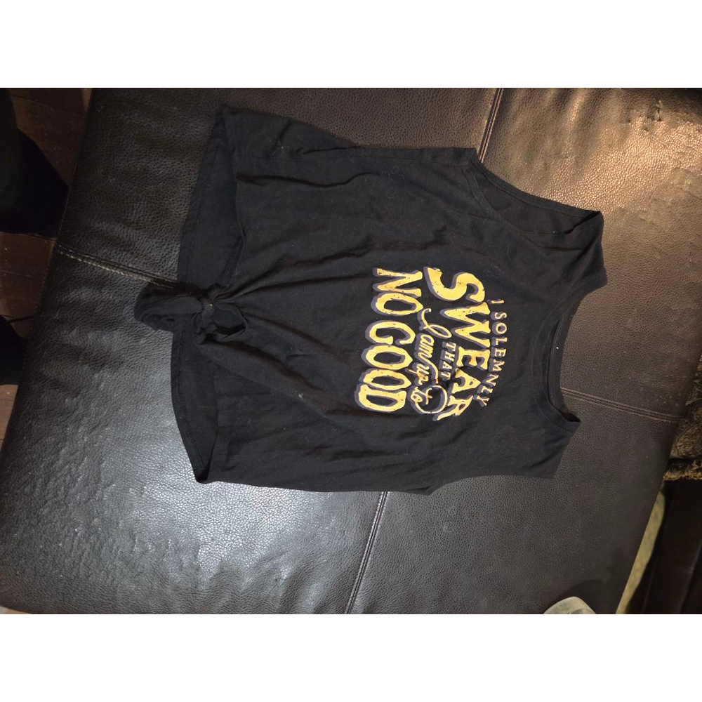 licensed Women's Harry Potter Black Gold "I Solemnly Swear" Tank Top XL